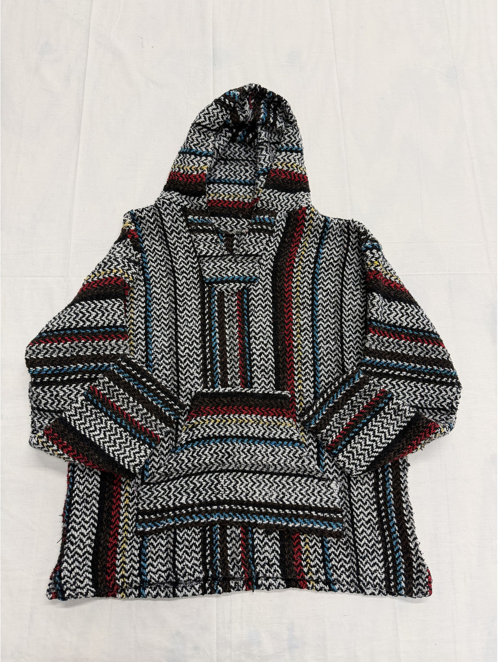 Baja Joe Striped Hooded Pullover Sweater Size Small